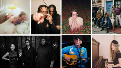 Clockwise from top left: Lamplight (Courtesy Joshua H. Chang); Angry Blackmen (Courtesy Joseph Torres); foamboy (Courtesy); San Fermin (Courtesy Alex S.K. Brown); Selett (Courtesy David Terranova); Jim Kweskin (Courtesy Don West); and Vijay Iyer Trio (Courtesy).