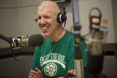 Bill Walton, pictured here in the WBUR studios in 2016. He died Monday, May 27, of cancer. (Jesse Costa/WBUR)