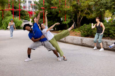 Continuum Dance Project rehearses &quot;Becoming Water&quot; in Auntie Kay & Uncle Frank Chin Park along The Greenway on August 3, 2023. (Courtesy Olivia Moon Photography)