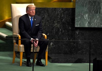 President Trump arrives to address the 72nd Annual U.N. General Assembly in New York on Sept. 19, 2017. (Timothy A. Clary/AFP/Getty Images)