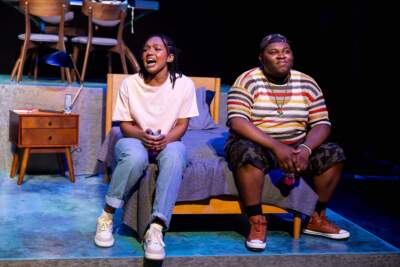 Cortlandt Barrett and Dashawn McClinton in Central Square Theater and Front Porch Arts Collective's production of &quot;Next to Normal.&quot; (Maggie Hall courtesy Front Porch Arts Collective)