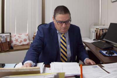 Inspector General Jeffrey Shapiro works in his office on Oct. 17, 2023. (SHNS)